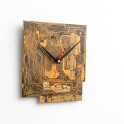 Dark Yellow Large Wall Clock, Unique Gift, Circuit Board Boyfriend Husband Computer Geek Gift - thumbnail 4