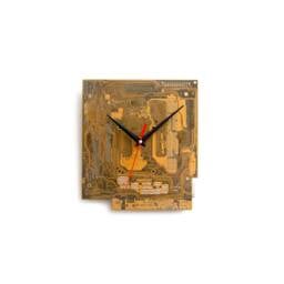 Dark Yellow Large Wall Clock, Unique Gift, Circuit Board Boyfriend Husband Computer Geek Gift - thumbnail 1