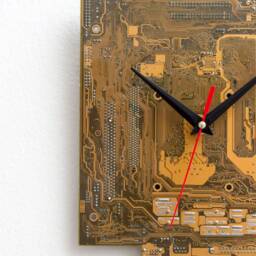 Dark Yellow Large Wall Clock, Unique Gift, Circuit Board Boyfriend Husband Computer Geek Gift - thumbnail 2