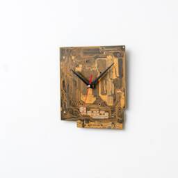 Dark Yellow Large Wall Clock, Unique Gift, Circuit Board Boyfriend Husband Computer Geek Gift - thumbnail 3