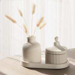 Handmade Gypsum Candle Gift Set - Coconut Wax, Wooden Wick - thumbnail 2