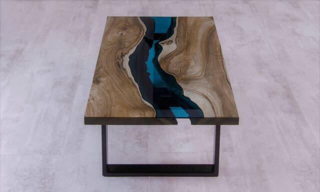 Live Edge Coffee Table, River Table, Coffee Walnut Unique Handmade Wooden Industrial Table - image 1