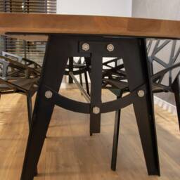 Narvik Industrial Dining Table, Loft Style Modern, Hand Made, Base Powder Coated & Stainless Steel , Handmade Furniture - thumbnail 2