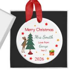 Personalised 2026 Teacher Christmas Bauble With Gift Box, Custom End Of Term Gift, Decoration, Teaching Assistant - thumbnail 1