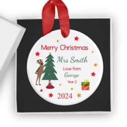 Personalised 2026 Teacher Christmas Bauble With Gift Box, Custom End Of Term Gift, Decoration, Teaching Assistant - thumbnail 3