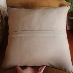 Vintage Kilim Pillow Cover - 16 Inch Handwoven Slit Weave Cushion - thumbnail 4