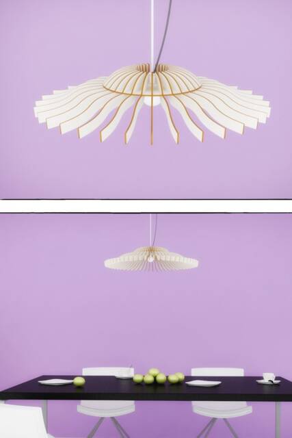 Paris Lamp Template - Modern Wooden Pendant Light Design For Laser & Cnc Machines - image 1