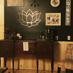 Metal Lotus - Wall Decor Flower Hanging Salon Zen, Yoga & Buddhist -Minimalist - thumbnail 2