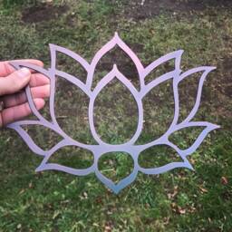 Metal Lotus - Wall Decor Flower Hanging Salon Zen, Yoga & Buddhist -Minimalist - thumbnail 1