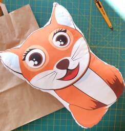 Fox Pillow For Kids Birthday Gift Forest Animal Orange Cushion - thumbnail 1