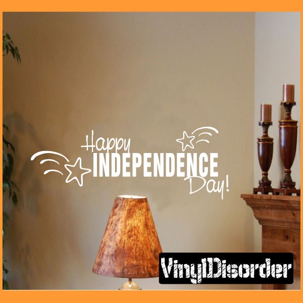 Happy Independence Day 4Th Of July - Vinyl Wall Decal Quotes Sticker Pa021Happyindeppet - image 1