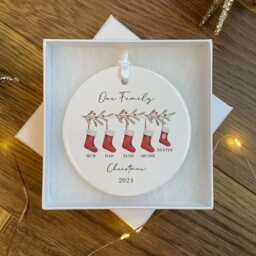 Personalised Family Christmas Bauble - First Ornament Baby Xmas Tree Decoration - thumbnail 2