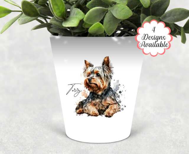 Yorkshire Terrier Planter - Printed Dog Pot For Plants, Makeup Brushes Holder, Perfect Gift Yorkie Lovers & Enthusiast - image 1
