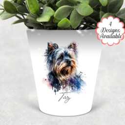 Yorkshire Terrier Planter - Printed Dog Pot For Plants, Makeup Brushes Holder, Perfect Gift Yorkie Lovers & Enthusiast - thumbnail 2