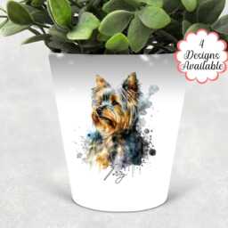 Yorkshire Terrier Planter - Printed Dog Pot For Plants, Makeup Brushes Holder, Perfect Gift Yorkie Lovers & Enthusiast - thumbnail 3