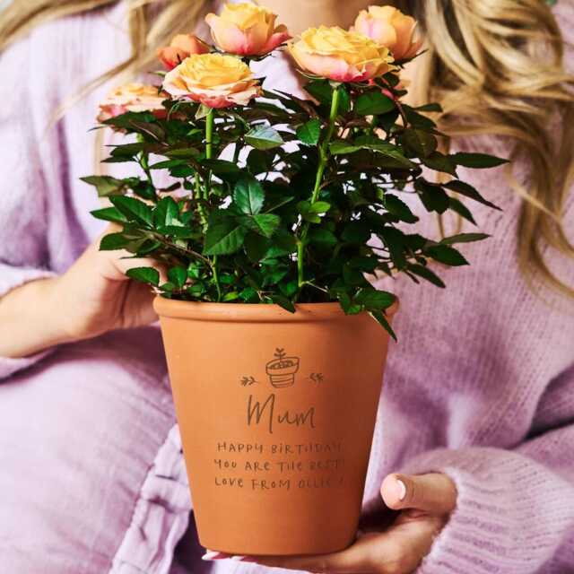 Personalized Terracotta Plant Pot - Engraved Birthday Gift - image 1