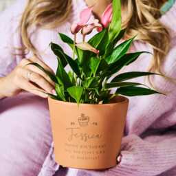 Personalized Terracotta Plant Pot - Engraved Birthday Gift - thumbnail 2