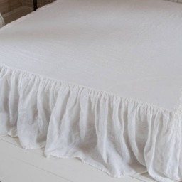 Ruffled Linen Bedskirt Stonewashed Shabby Chic Bedding - thumbnail 2