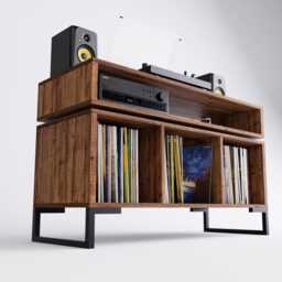 Vinyl Storage Unit - Record Player Stand Tv Stand Cabinet Hi Fi - thumbnail 3