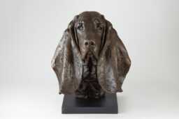 Bassett Hound Portrait Head Statue - Bronze Resin Sculpture Life Size Art, By Tanya Russell Mrbs - thumbnail 1