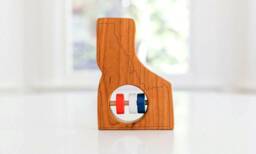 Idaho State Baby Rattle Modern Wooden Toy, Organic Keepsake - thumbnail 1
