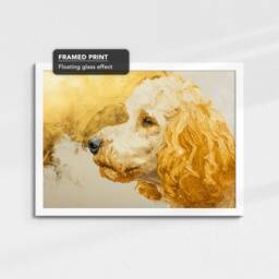 Poodle Gold Style Abstract Dog Oil Painting Framed Poster Print Or Canvas Wall Decor Art Bedroom Home Interior Gift For Pet Lover - thumbnail 3