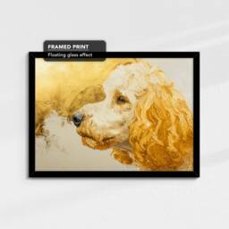 Poodle Gold Style Abstract Dog Oil Painting Framed Poster Print Or Canvas Wall Decor Art Bedroom Home Interior Gift For Pet Lover - thumbnail 2