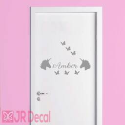 Personalized Unicorn Name Wall Decal, Nursery Decor - thumbnail 3