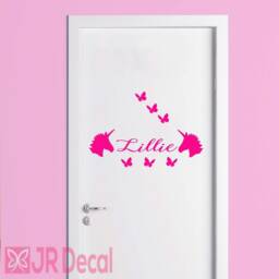 Personalized Unicorn Name Wall Decal, Nursery Decor - thumbnail 2