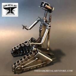 Johnny 5 Steel Robot Sculpture - Short Circuit Nostalgia Art - thumbnail 4