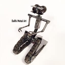 Johnny 5 Steel Robot Sculpture - Short Circuit Nostalgia Art - thumbnail 3