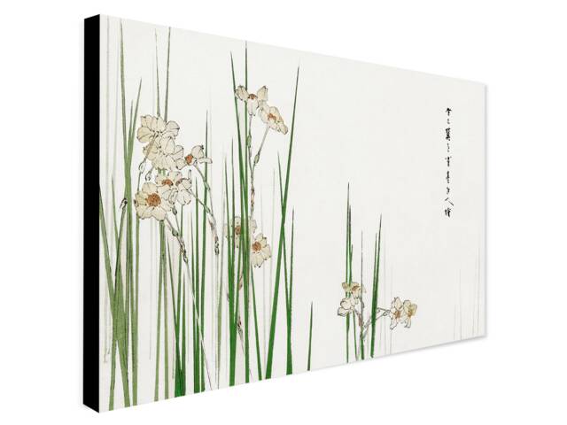 Daffodils Japanese Art Print - Floral Canvas Or Photo - image 1