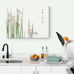 Daffodils Japanese Art Print - Floral Canvas Or Photo - thumbnail 2