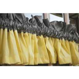 "Yellow & Grey Faux Silk Valance 52""x12"