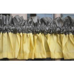 "Yellow & Grey Faux Silk Valance 52""x12" - thumbnail 3