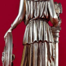 Athena Pallas Statue 11-Inch Cast Marble Gold Patina Finish - thumbnail 4
