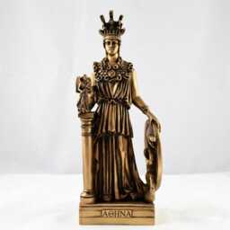 Athena Pallas Statue 11-Inch Cast Marble Gold Patina Finish - thumbnail 1