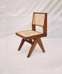 Set Of 2 Mid-Century Teak Dining Chairs With Cane - Chandigarh Inspired