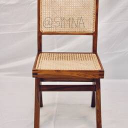 Set Of 2 Mid-Century Teak Dining Chairs With Cane - Chandigarh Inspired - thumbnail 3