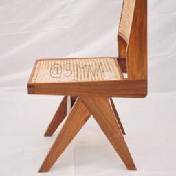 Set Of 2 Mid-Century Teak Dining Chairs With Cane - Chandigarh Inspired - thumbnail 2