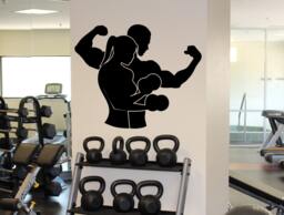 Wall Vinyl Decal Gym Fitness Athletic Sport Sticker Bodybuilding Home Decor Ideas Interior Art 19(Fmf - thumbnail 1