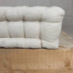 Linen & Cotton Floor Pillow, Seat, French Pillow - Light Beige - thumbnail 3