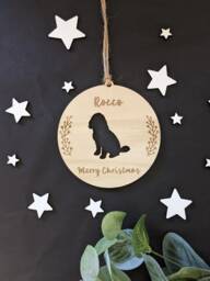 Personalised Cockerpoo Christmas Bauble - Silhouette Dog - thumbnail 1