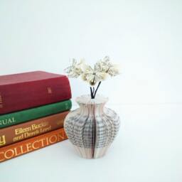 1st Anniversary Gift - Paper Mini Book Vase With Origami Flower Handmade Literary - thumbnail 2