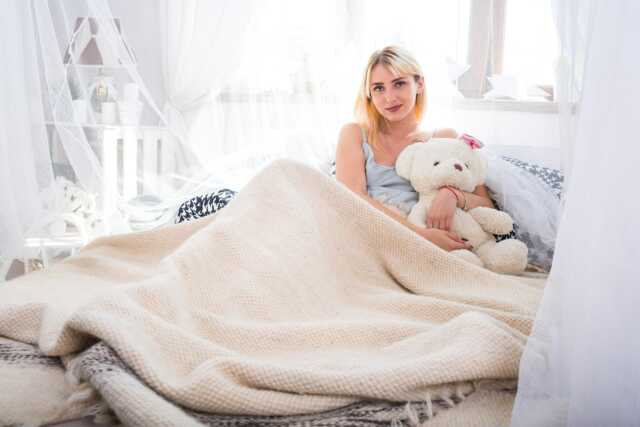 White Wool Blanket Plaid Throw, Warm Coverlet - image 1