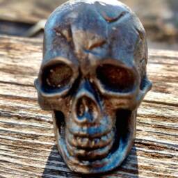Pewter Skull Goth Decor Paperweight - thumbnail 2