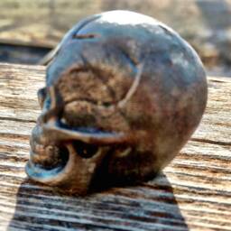 Pewter Skull Goth Decor Paperweight - thumbnail 3