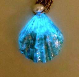 Mermaid Mirror Seashell Necklace Glows Initial Necklace - Custom Beach Wedding