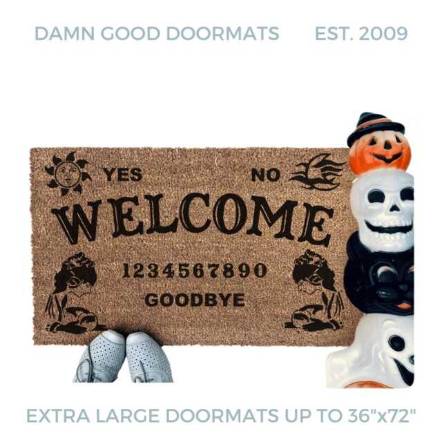 Spooky Halloween Doormat Ouija Board, Gothic Porch Decor - image 1