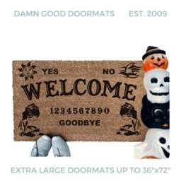 Spooky Halloween Doormat Ouija Board, Gothic Porch Decor - thumbnail 1